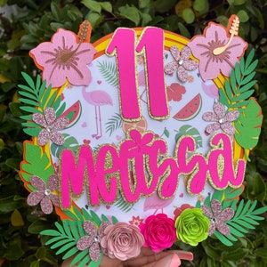 Customized Hawaiian Tropical Cake Topper
