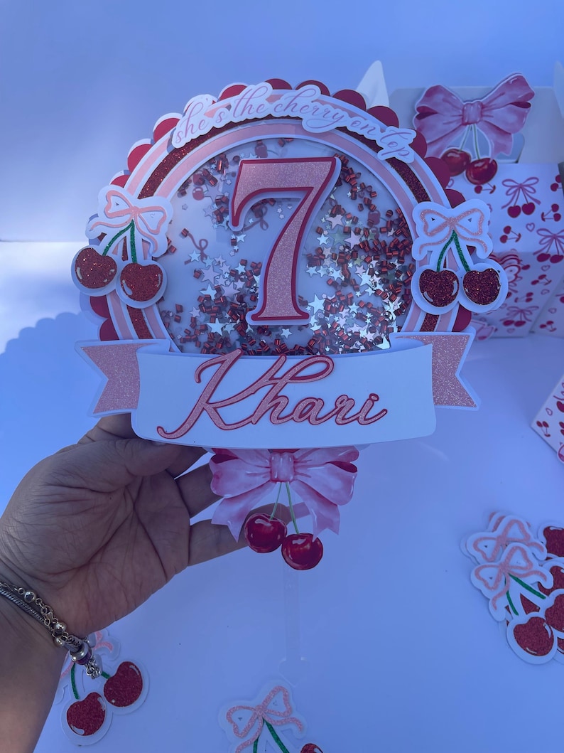 She’s the Cherry on Top Cake Topper-cherry on Top-bows and Cherries ...