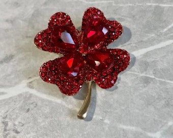 Rose Poppy Clover Brooch Pin - St Patrick’s Badge
