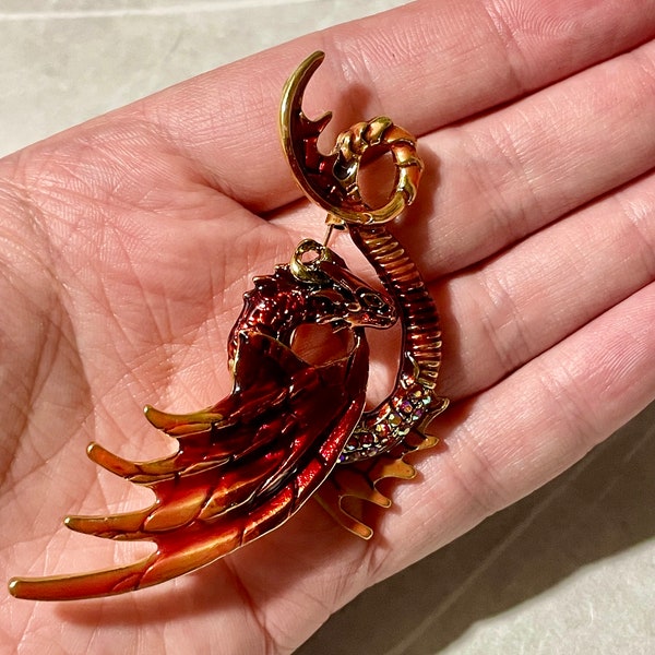 New Fire Dragon Brooch Pin