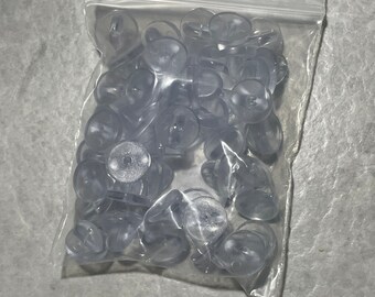 50 Pack of Clear Rubber Enamel Pin Backs Clips NEW