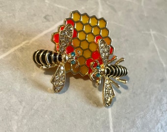 Gorgeous Bumble Bee Honey Brooch Pin