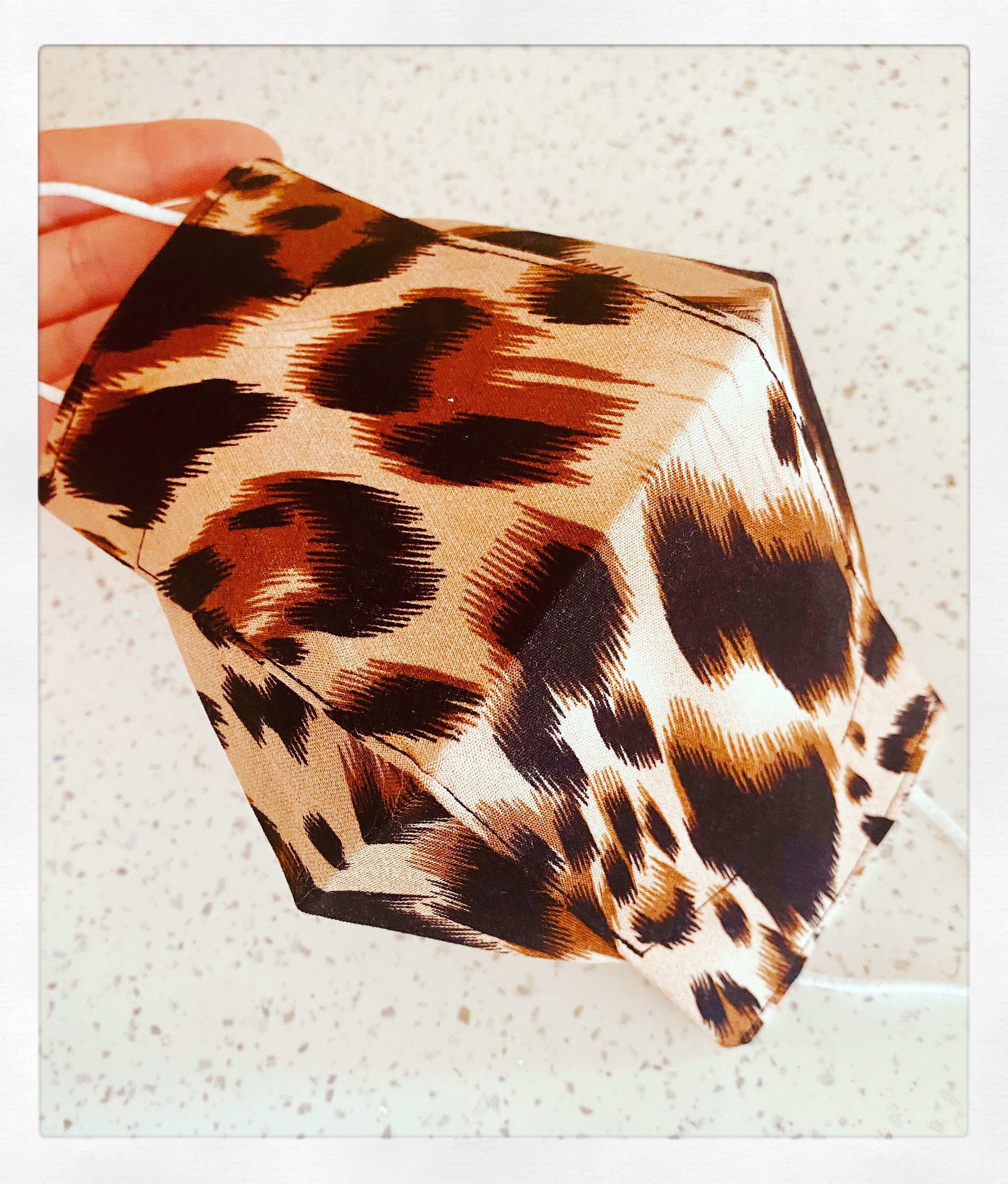 Origami Face Mask Soft Leopard Etsy