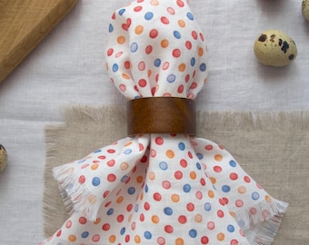 Servilletas de lino con lunares de Pascua • 100 % lino • Decoración de mesa colorida • Borde sin rematar