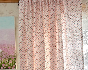 Cortina de lino con lunares, estilo romántico, cortinas estilo café.
