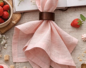 Servilletas de lino rosa claro - Servilletas 100% lino -