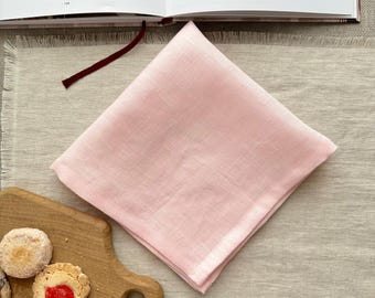 Light Pink Linen Napkins - 100% Flax Napkins -