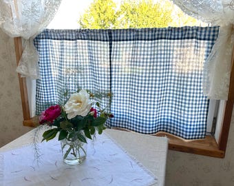 Cortinas de lino para cafetería: cortinas de cocina estilo rústico