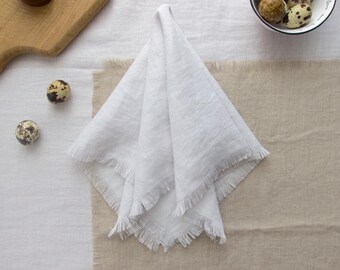 Linen Napkin in Very Light Grey Color - Cloud Dancer