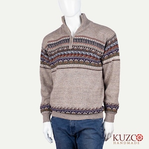 Handgestrickte Baby Alpaka Wolle Zip Strickjacke, peruanische Design