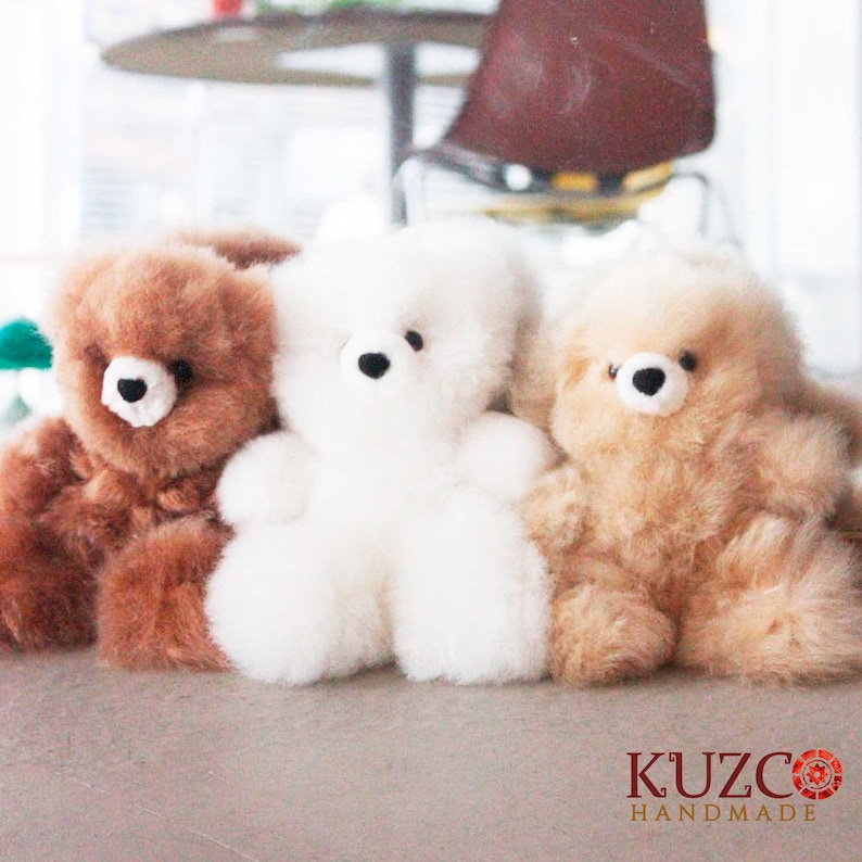 Teddy Bear 100% Baby Alpaca Fur. Teddy Bear Made with Alpaca Fur. Perfect Gift. Handmade Peruvian Teddy. Handmade Plush Bear zdjęcie 3