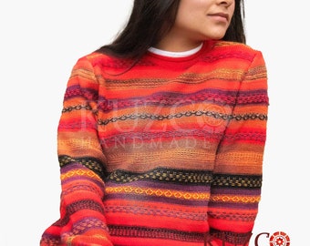 Colorful alpaca sweater, women's alpaca sweater, alpaca sweater, sweater, rustic alpaca sweater, soft alpaca wool sweater, Peruvian sweater