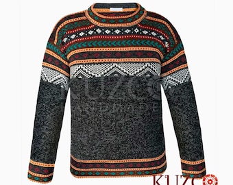 Männer Alpakapullover, hellgrau, echte Alpakawolle, Alpaka Inka Pullover, Alpakawolle Pullover, peruanischer, Strickpullover