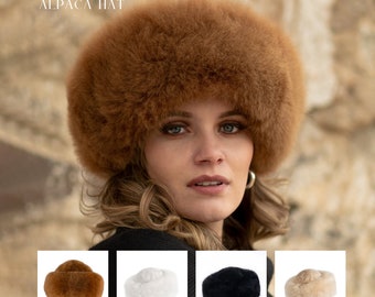 The Genuine Baby Alpaca Fur Andean Hat.  PREMIUM baby alpaca fur hat. Peruvian Alpaca Fur Cossack Hat winter. alpaca fluff hat