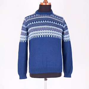 Alpaca sweater unisex, Baby alpaca wool pullover, Soft knit wool jumper, Cozy winter gift, Warm blue sweater