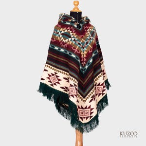 Hooded poncho, Alpaca poncho, Alpaca poncho, Native alpaca poncho, Ecuadorian poncho, Unisex alpaca poncho. Boho poncho