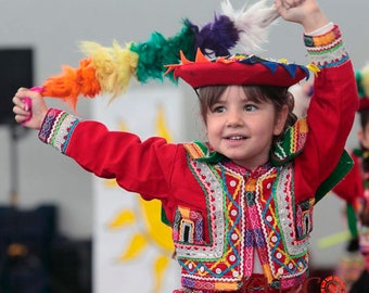Costume peruviano fatto a mano per bambini: abito da ballo tradizionale di  Cusco