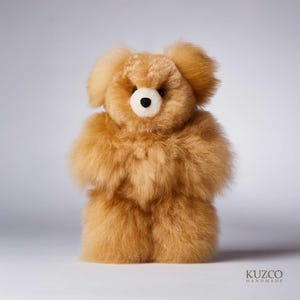 Large Handmade Alpaca Teddy Bear: 16 Inch Eco-Friendly Plush