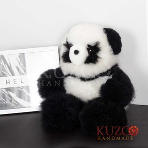alpaca panda  teddy bear, panda alpaca teddy bear, alpaca fur teddy bear, teddy bear made from alpaca fur, real alpaca fur teddy bear, bear