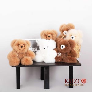 Soft Alpaca Fur Teddy Bear: Handmade Plush Toy (12-14 Inch)