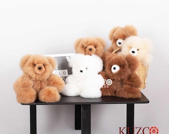 Soft Alpaca Fur Teddy Bear: Handmade Plush Toy (12-14 Inch)