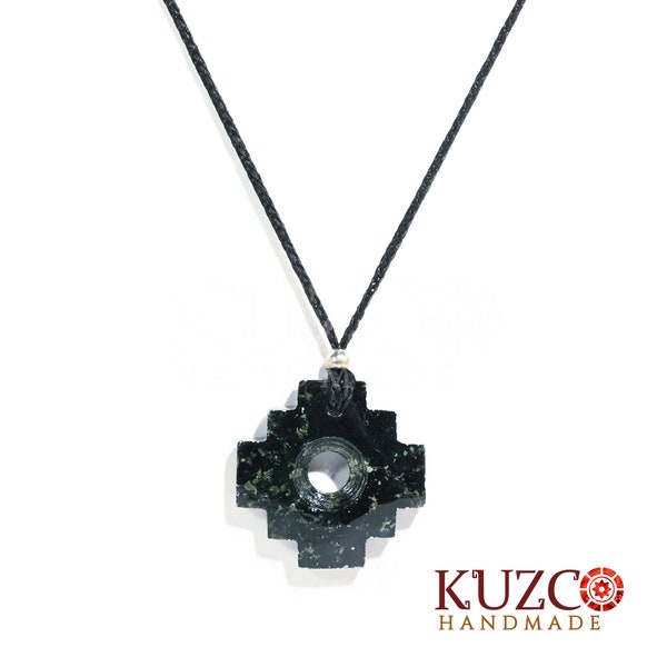 Dark Chakana Inca Cross Necklace, Peruvian Chakana Necklace, Pendant Chakana, spiritual jewelry, Chakana Inca Cross Necklace from Peru