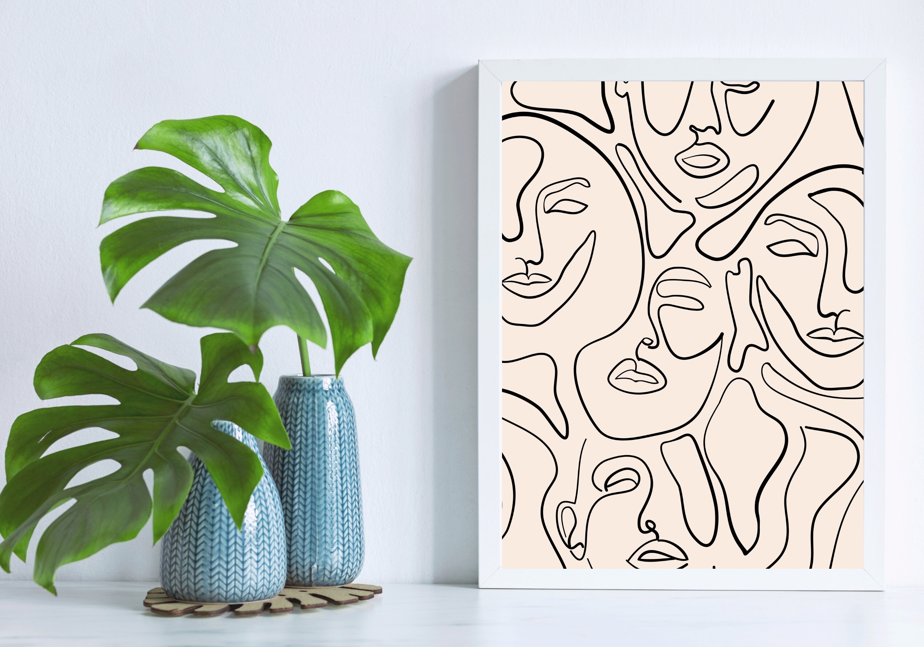 Abstract Face Line Drawing Instant Download Digital | Etsy