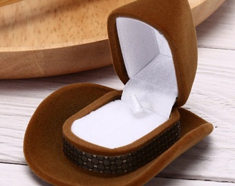 Cowboy Hat Ring Box Etsy