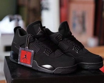 Jordan 4 Black Cat pour homme et femme, cadeau pour lui, cadeau pour elle