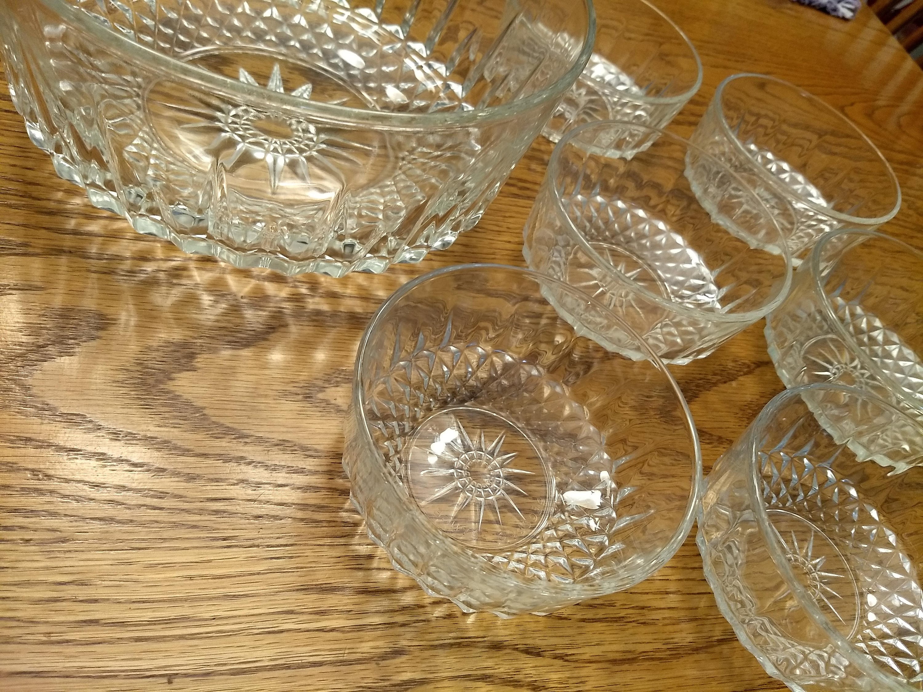 Vintage Arcoroc France Glass Serving Bowl Set Etsy Uk