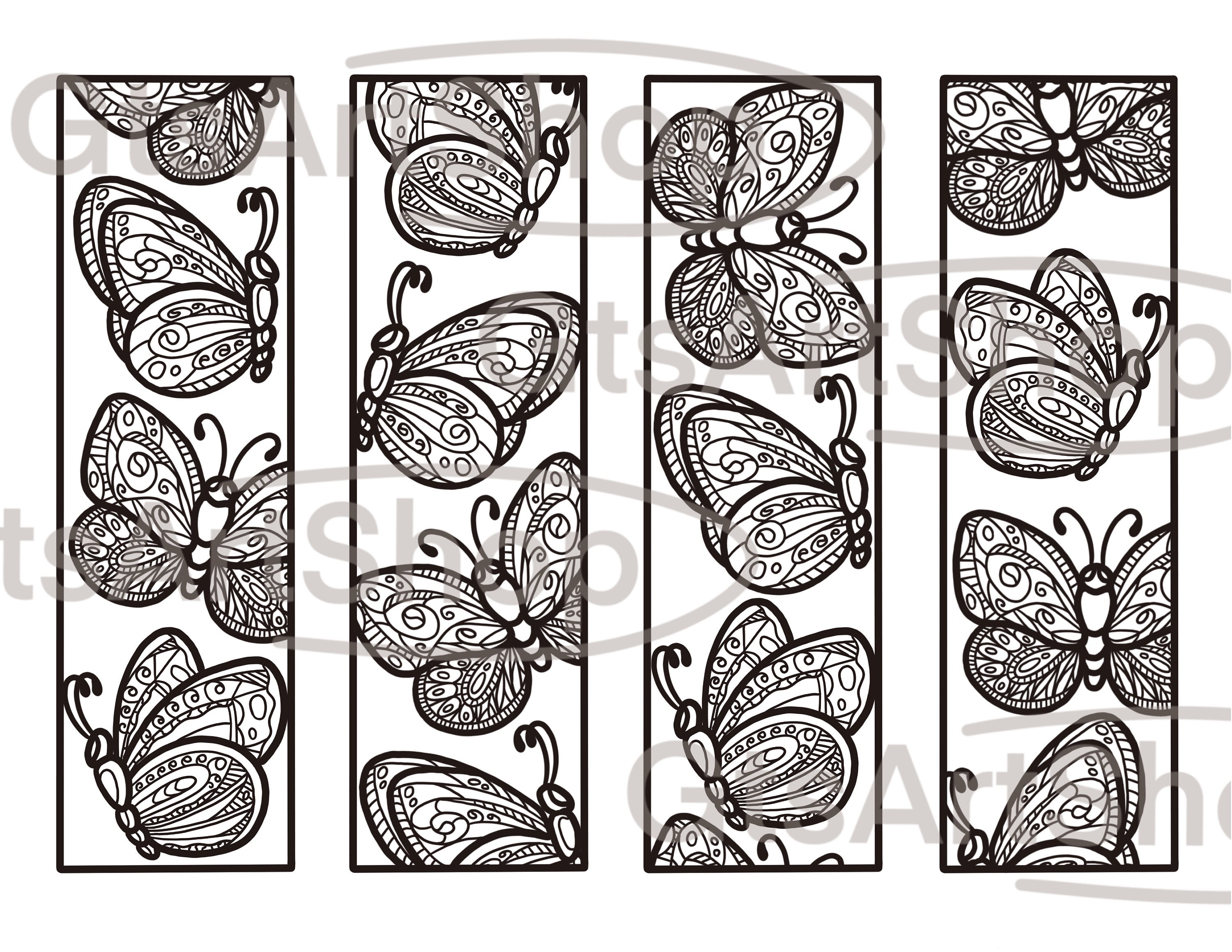 Coloring Bookmarks Coloring Bookmarks Butterflies Coloring | Etsy