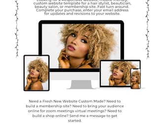 Custom Website Design for Hair Stylist, Beauty Salon