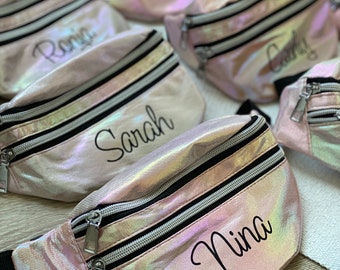 Riñonera holográfica JGA | Bolsa de novia y equipo para novia | Chicas Novias | Equipo Novia | Señora | bolso de hombro holográfico personalizado