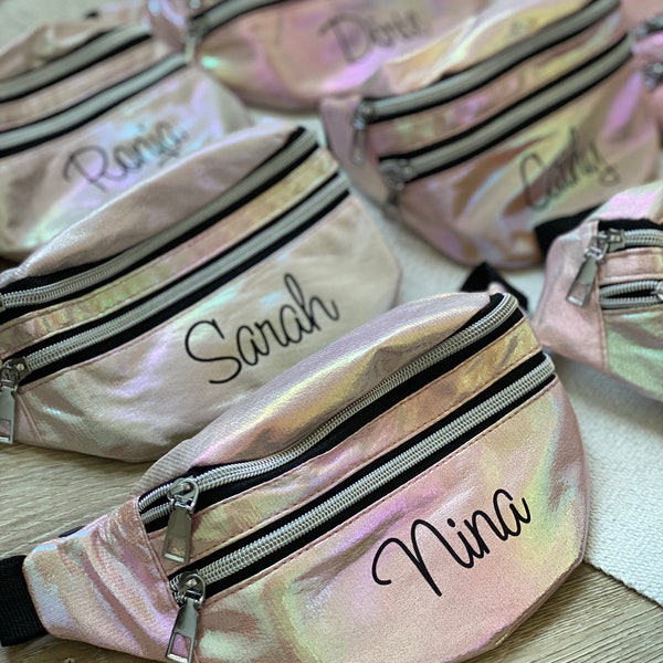 Bauchtasche Holo JGA | Braut und Team Braut  | Braut Mädels | Team Bride | Mrs | personalisierte Umhängetasche im angesagten Holo Muster