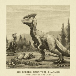 Guanlong Vintage Museum Postkarte (Monochrom)