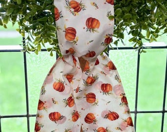 Handmade Fall Pumpkin Wreath Sash: Cotton Autumn Decor