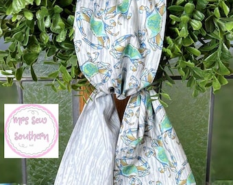 Handmade Crab Wreath Sash: Southern Coastal Decor