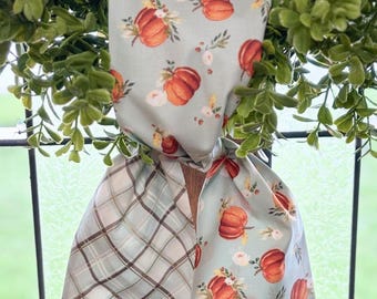 Handmade Fall Pumpkin Wreath Sash: Autumn Decor, 100% Cotton