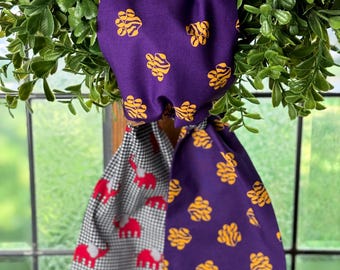 Handmade House Divided Football Wreath Sash: Purple, Gold & Crimson Tide