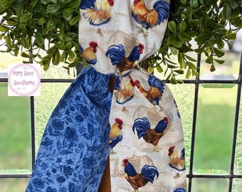 Rooster Handmade Boxwood Wreath Sash