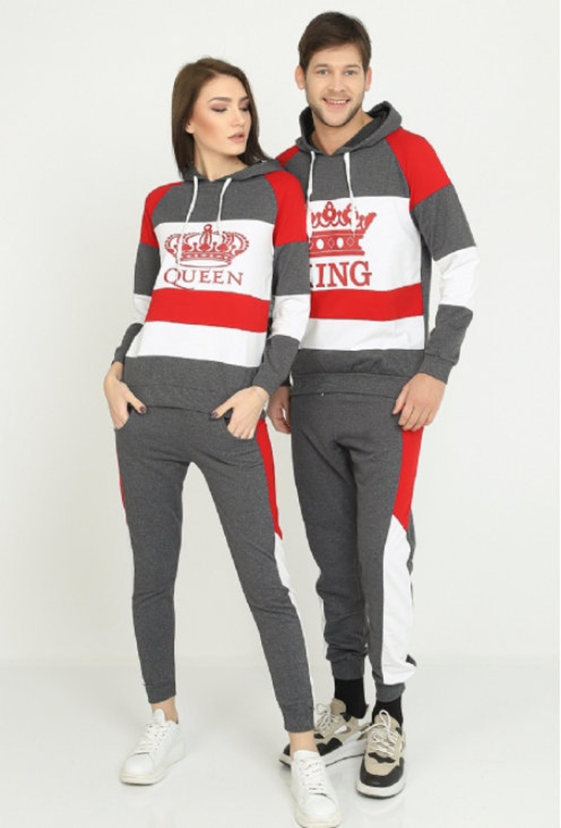 King and Queen Matching Couples Tracksuit Couple matching | Etsy