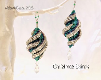 Spirales de Noël - Tutoriel de broderie perlée - Boule de peyotl