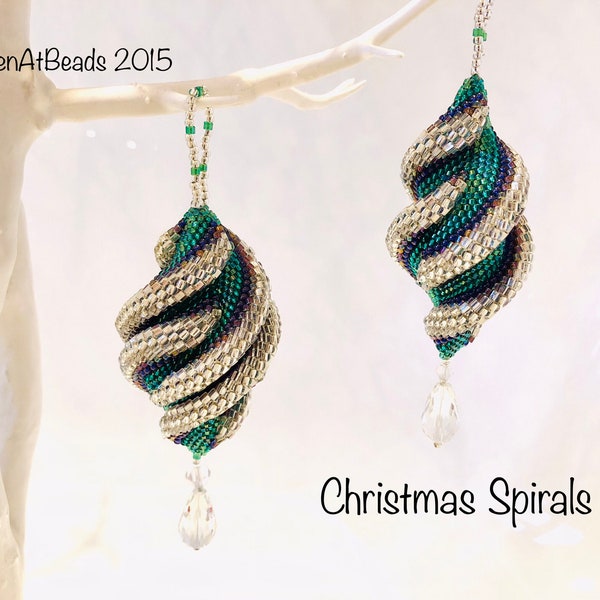 Christmas Spirals - Beadwork Tutorial - Peyote Bauble