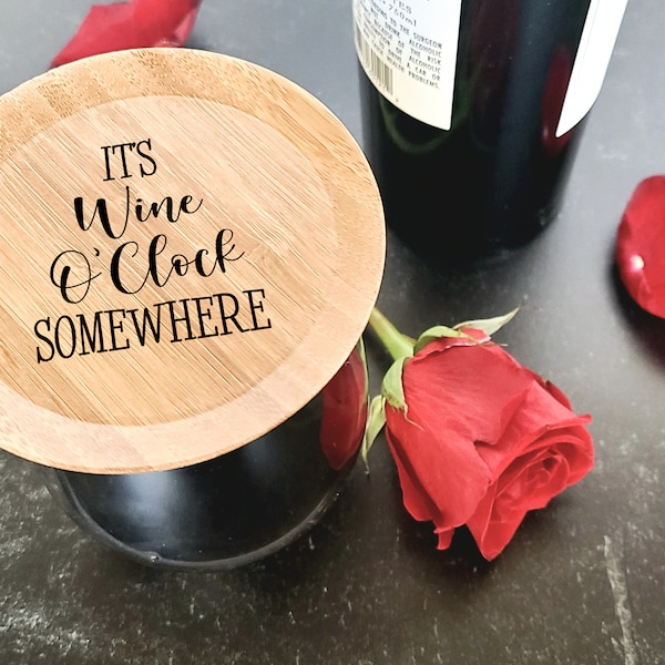 It's Wine o Clock Somewhere Wine Glass Topper Appetizer Plates | Cocktail Coasters | Hostess Gifts