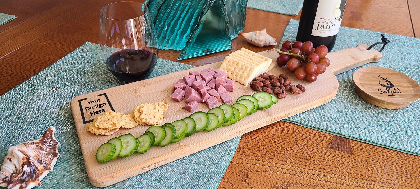 Engraved Wine Bottle Charcuterie Board 5 Designs Etsy