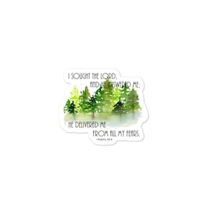 Bosque de acuarela con pegatina de verso