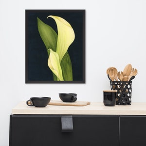 Watercolor Calla Lily Giclée Print Framed poster