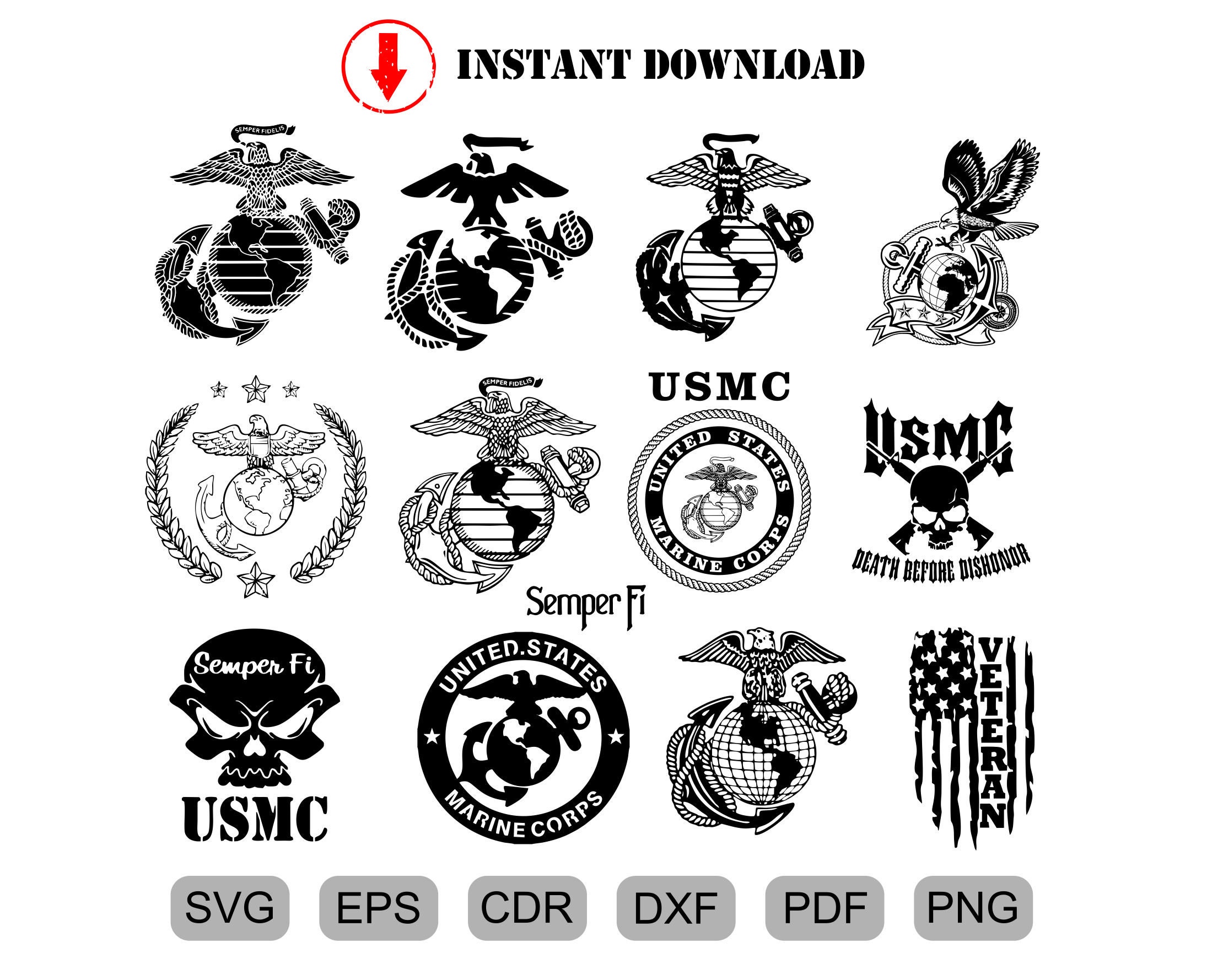 Marines American army vector logo usa army logo usa special | Etsy