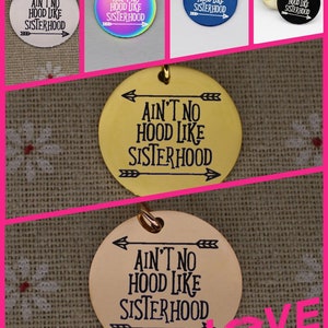 1 Pc WHOLESALE CHARMS | Ain&#39;t No Hood Like Sisterhood Stainless Steel Charm | Pendant | Sorority | Soul Sisters | Educated Woman |  598-603