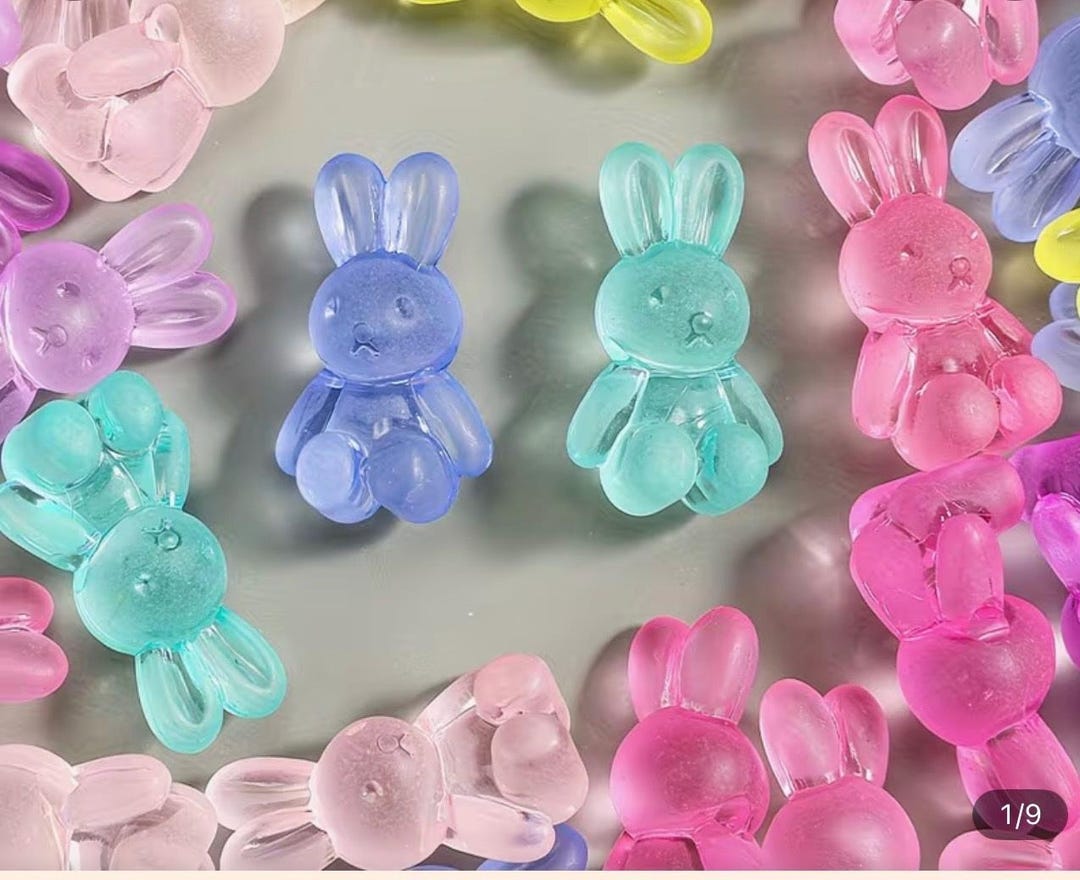Frosted Point Rabbit Frosted Resin Bunny Rabbit Beads, 3D Charms (10 Pcs) - Etsy